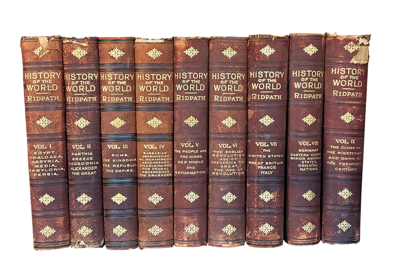 Vintage History of the World Ridpath 9 Volumes