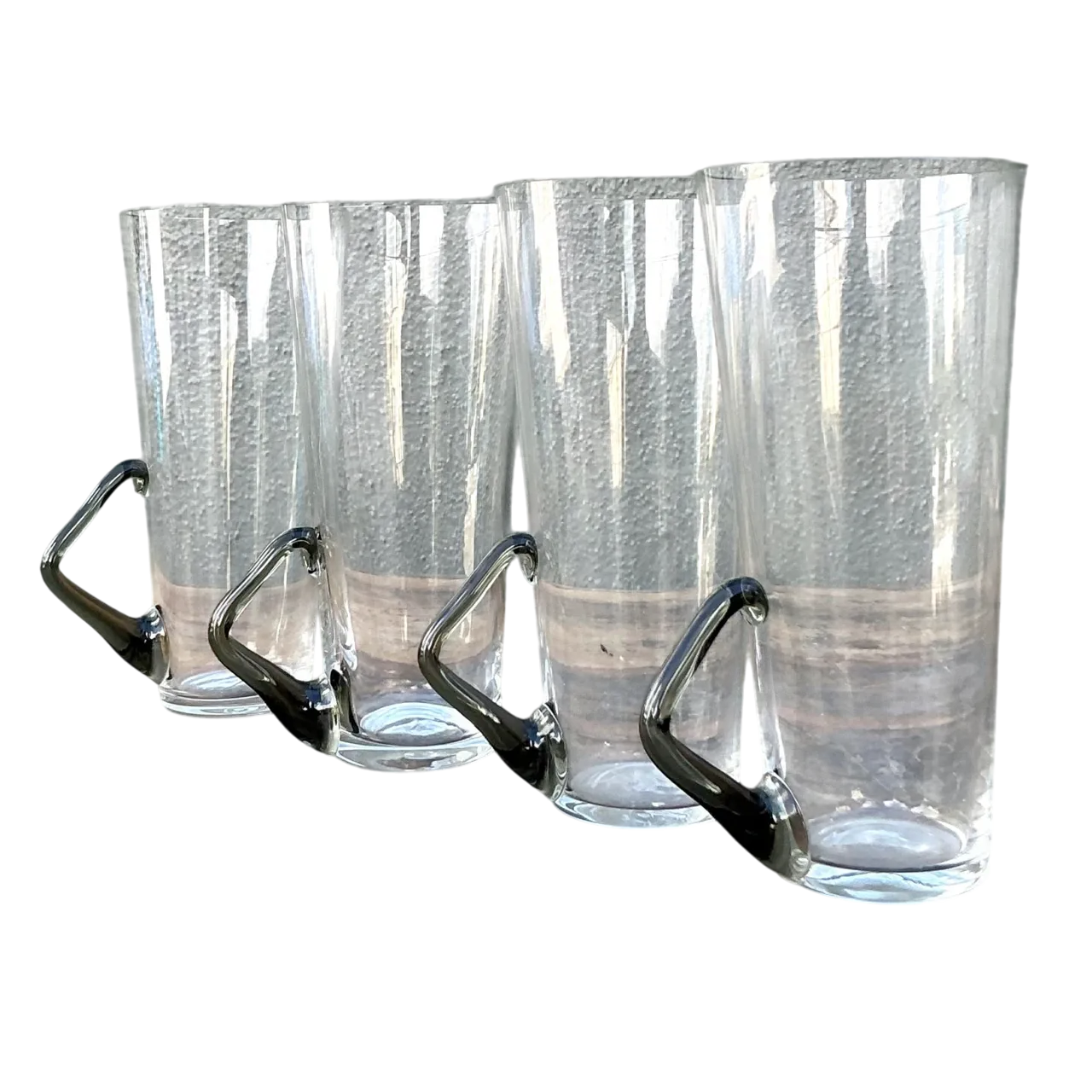 Vintage Boho Art Glass Highballs - Set of Four