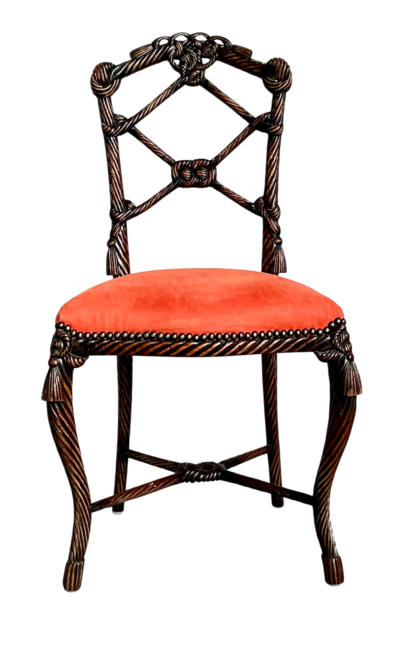 Vintage Regency Rope And Knot Side Chair