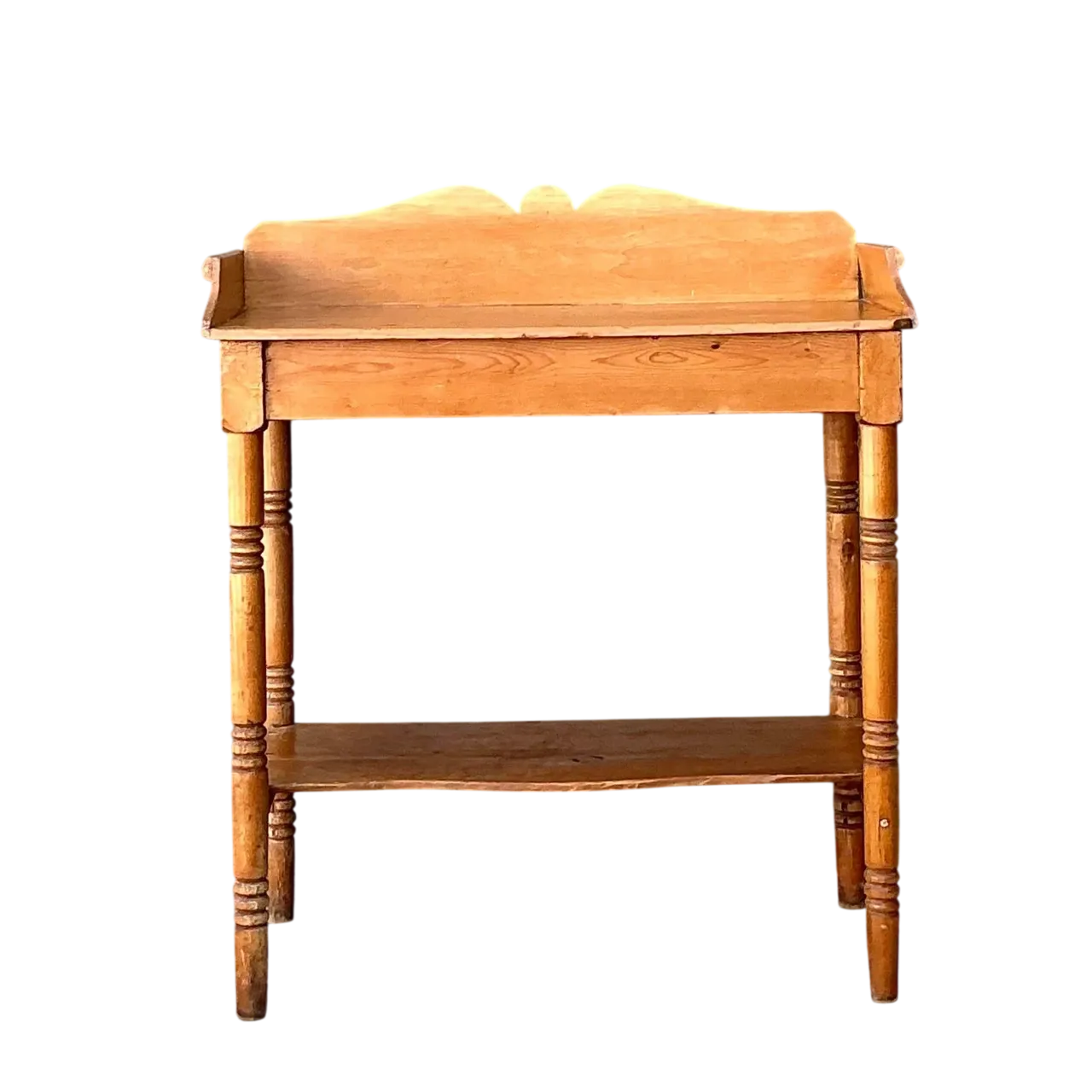 Vintage Turned Wood Pine Sideboard