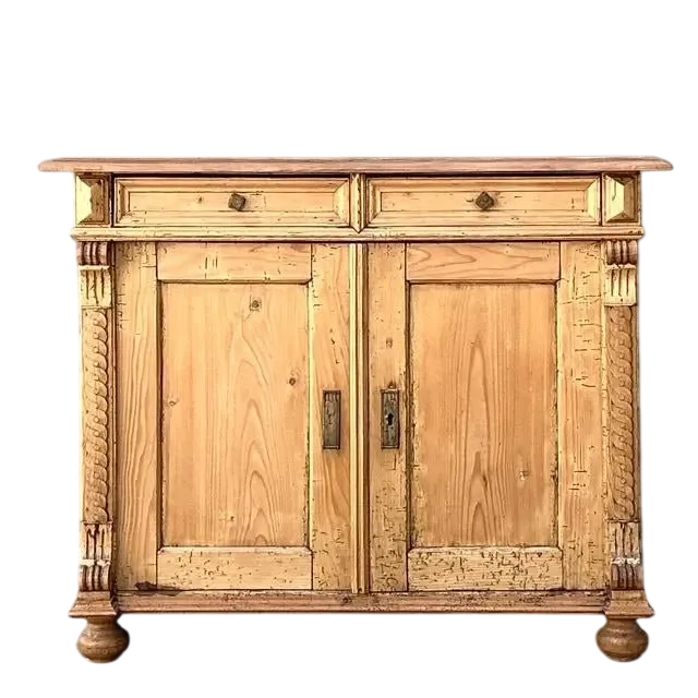 Vintage Carved Pine Cabinet