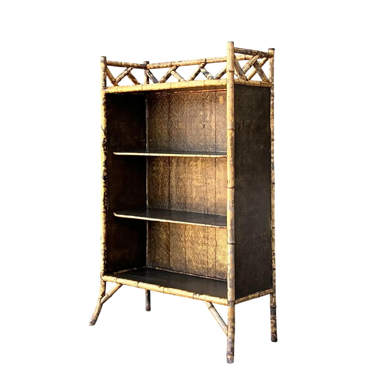 Vintage Tortoise Bamboo Etagere
