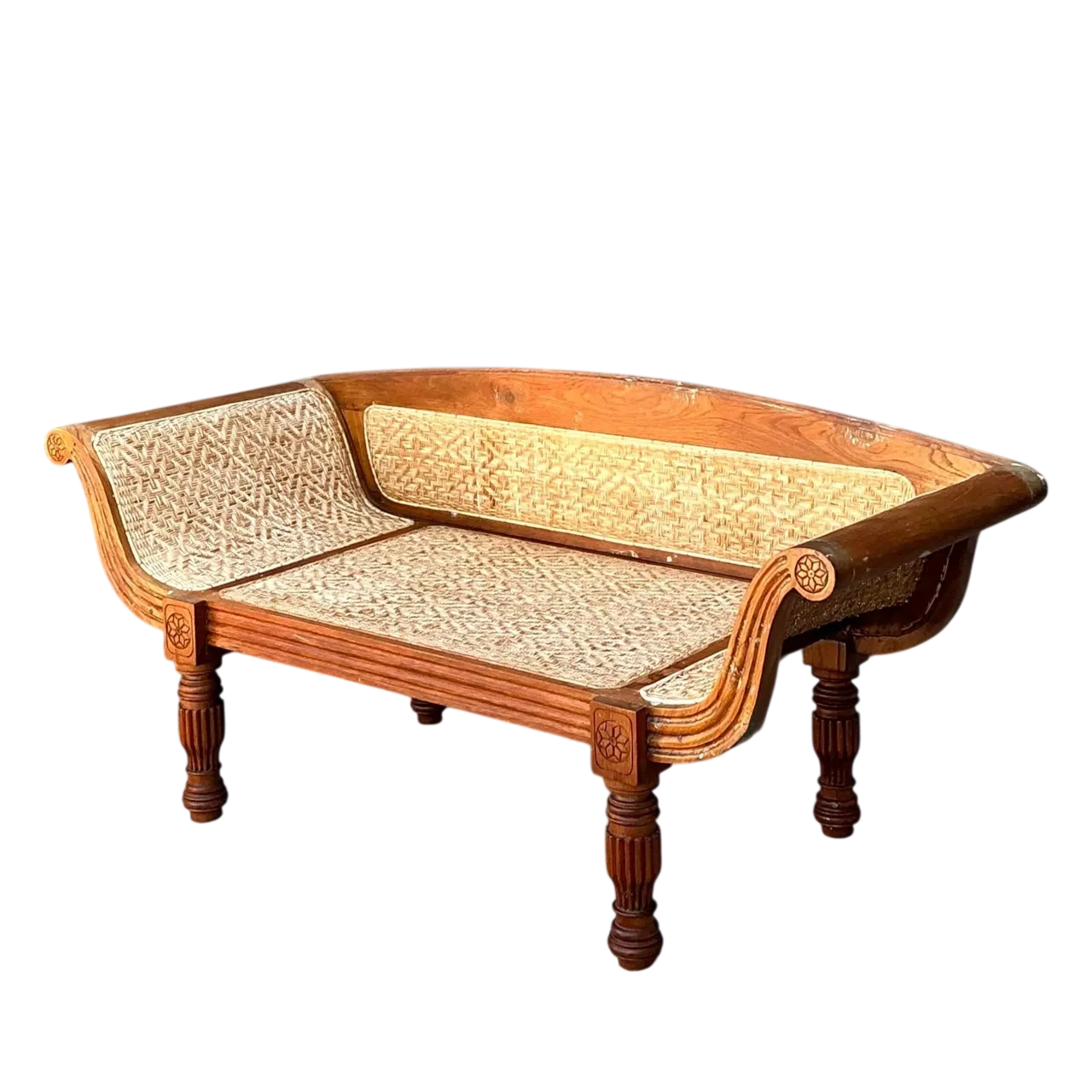 Vintage Anglo Indian Cane Settee