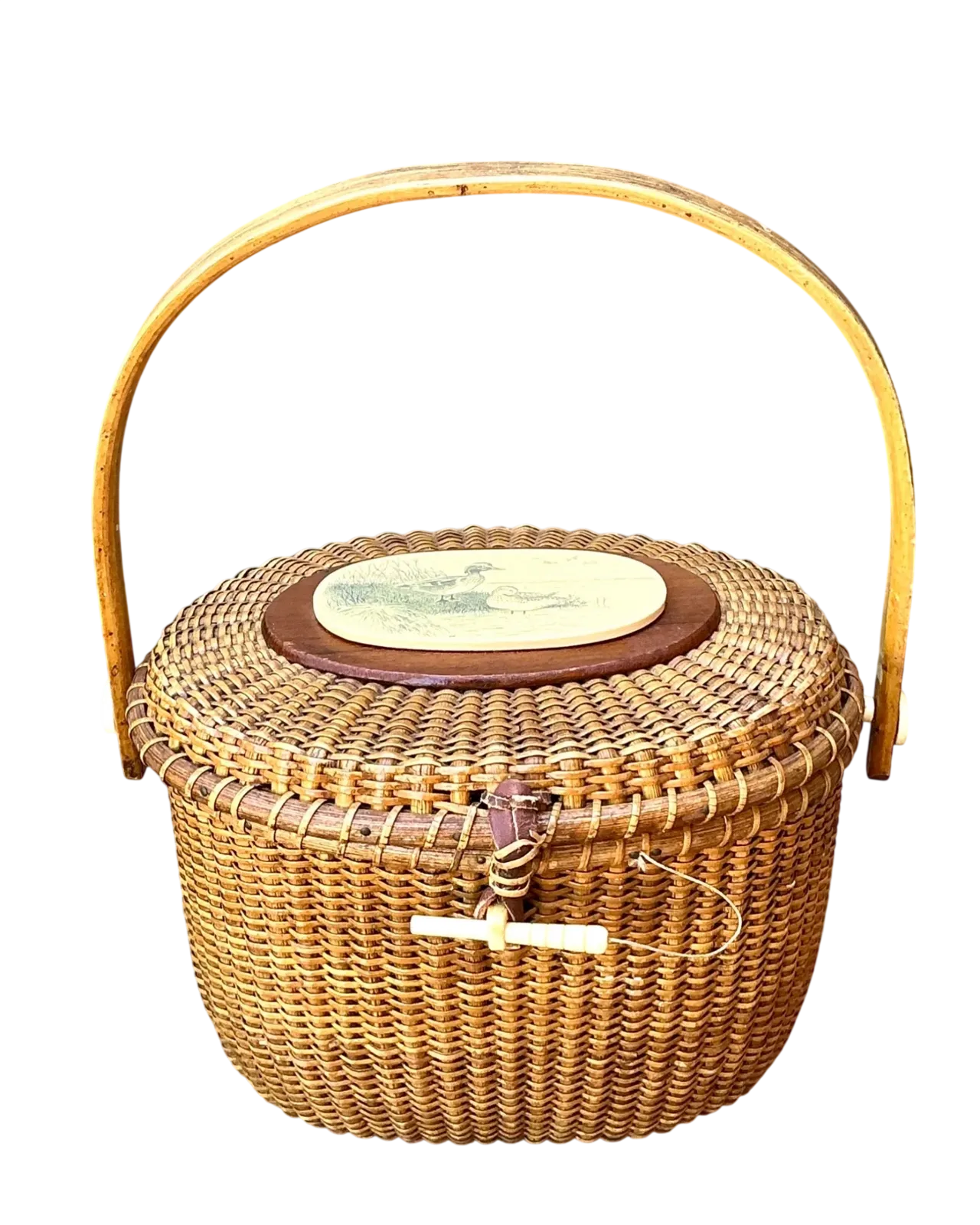 Vintage 1978 Woven Rattan Nantucket Duck Bag