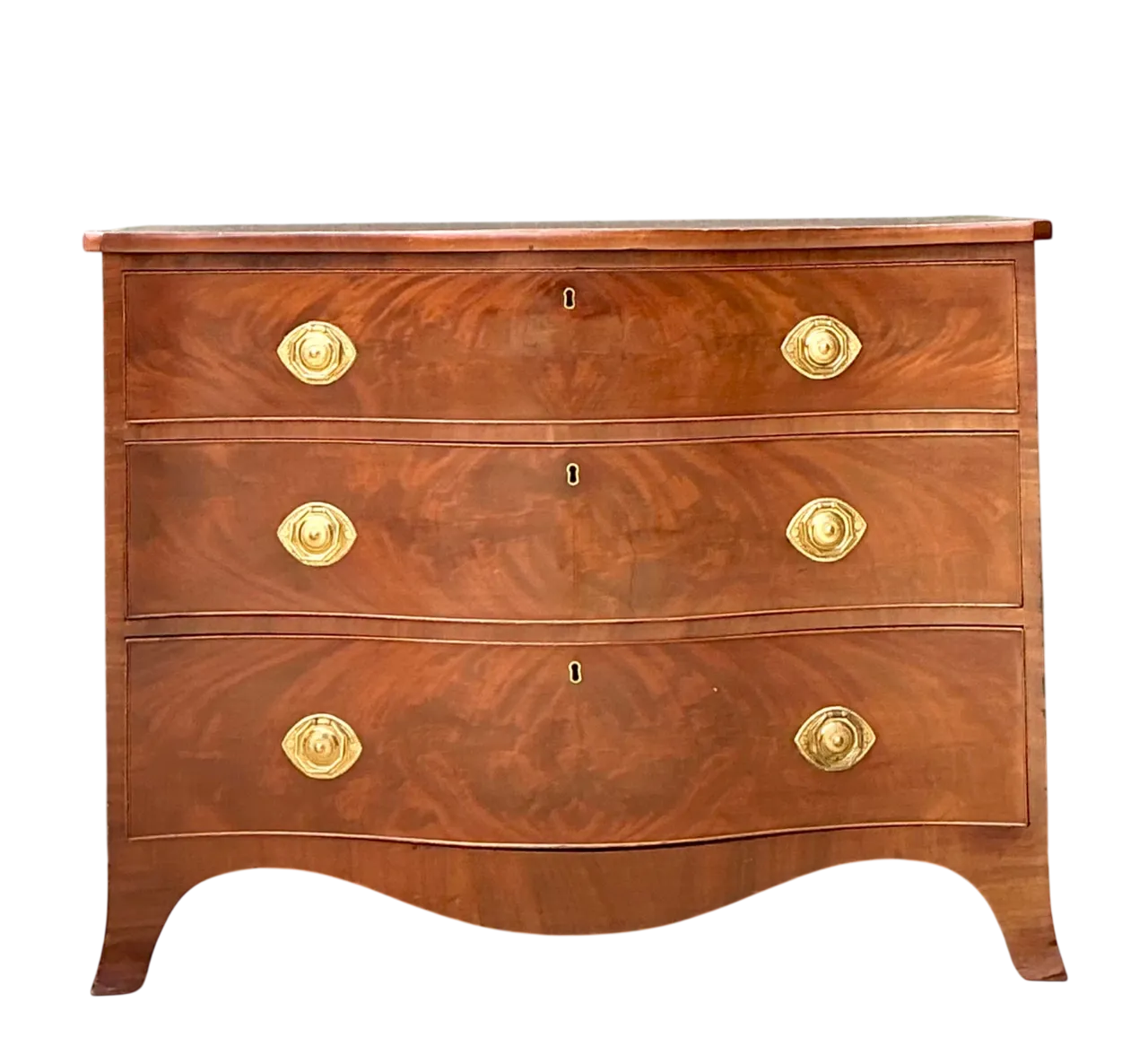 Vintage George 111 Serpentine Commode