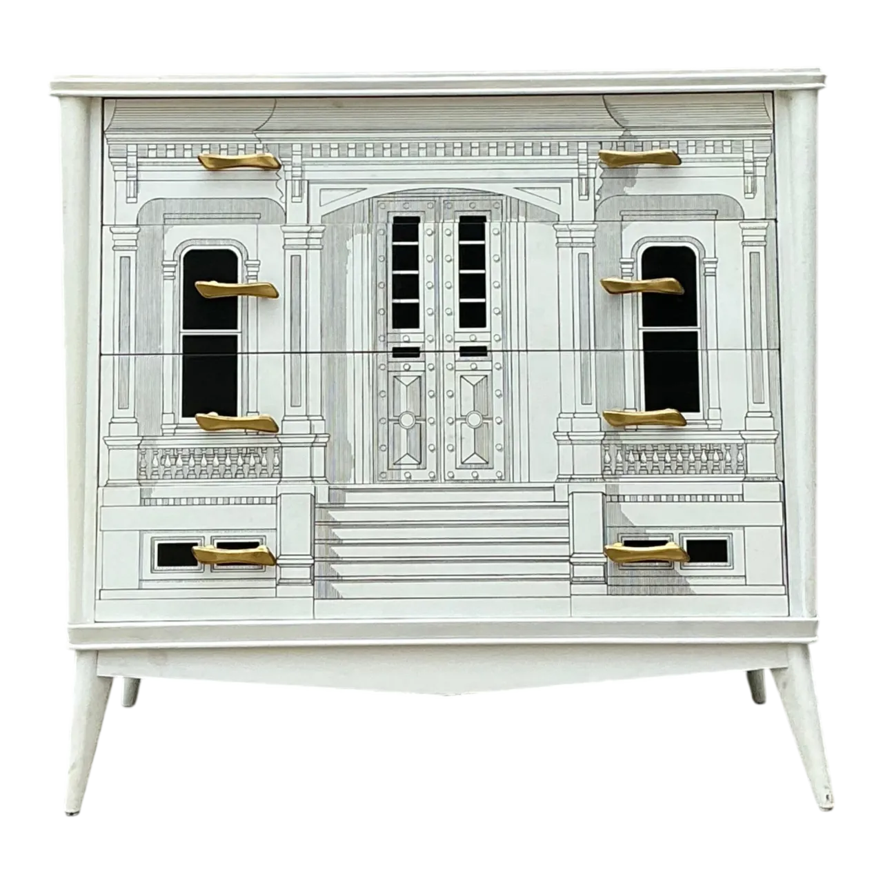 Vintage Grand Tour Hand Painted Chest Of Drawers After Fornasetti