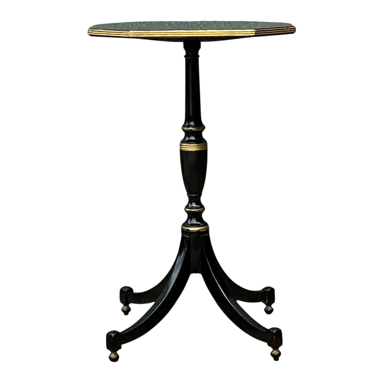 Vintage Ebonized Tripod Side Table