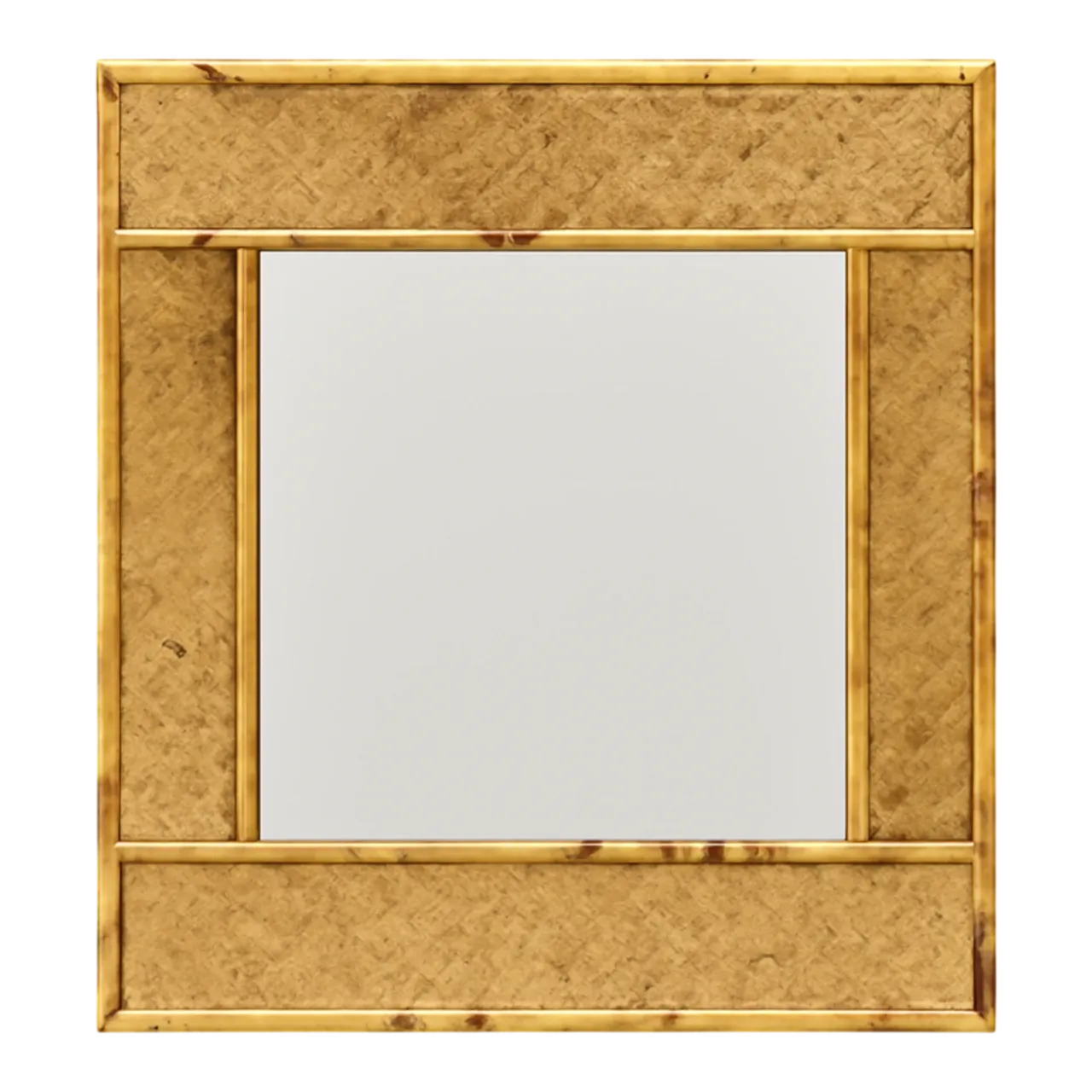 Vintage Woven Bamboo Wall Mirror
