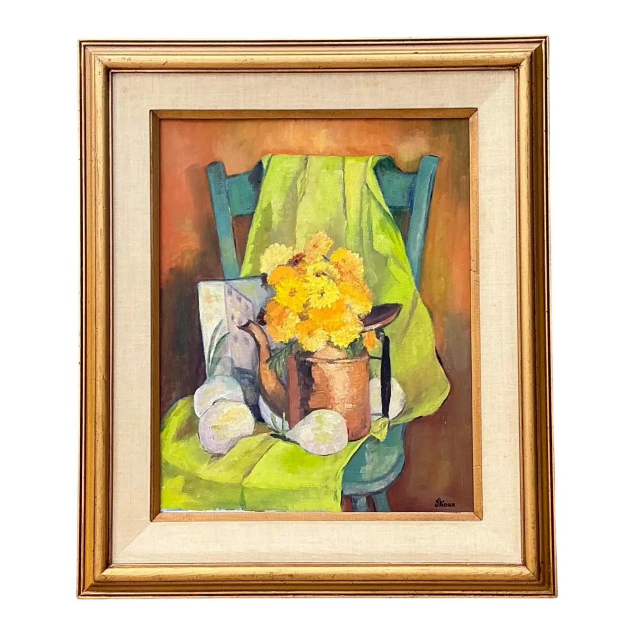 Vintage Framed Still Life Painting - Copper, 23.25W x 27.25H