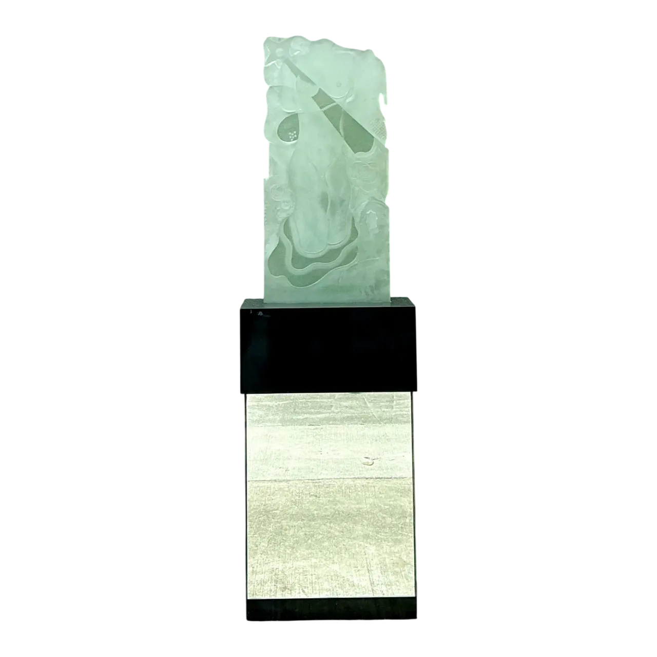 Vintage 1937 Joris Minne Et Albert Algae Frosted Glass Sculpture