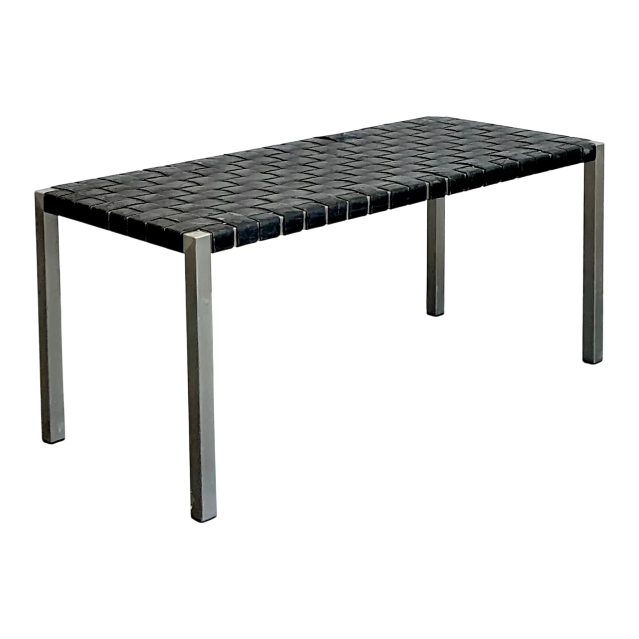 Vintage Ralph Lauren Woven Leather Bench