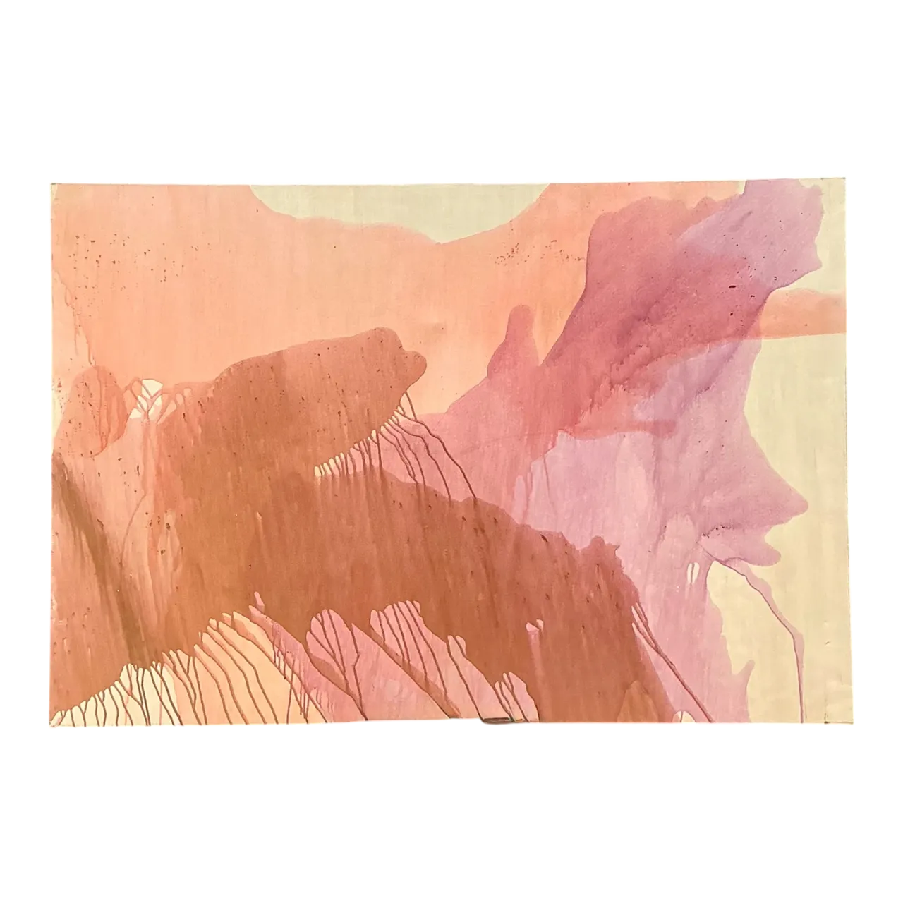 Monumental Vintage Abstract Expressionist Painting On Canvas