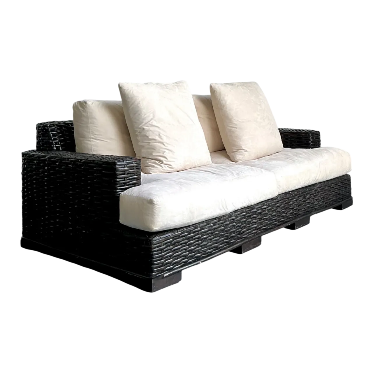 Vintage Ralph Lauren Woven Rattan Three-Seat Sofa