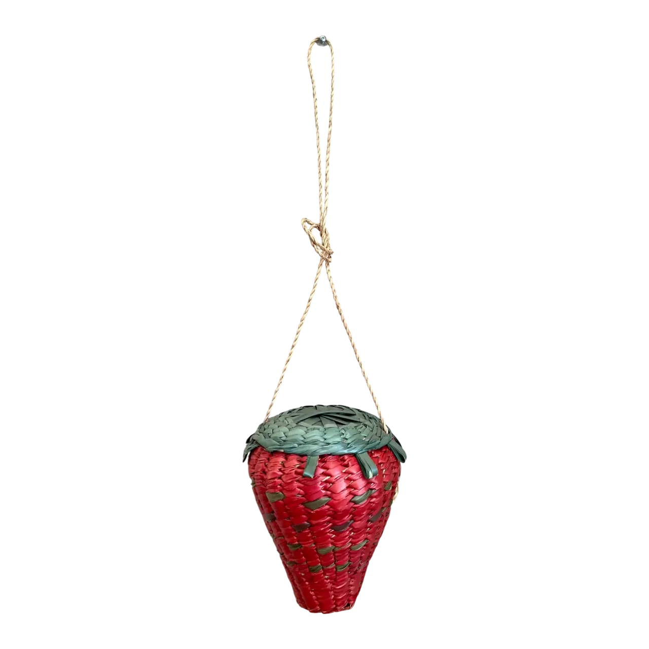 Vintage Woven Rattan Strawberry Bag