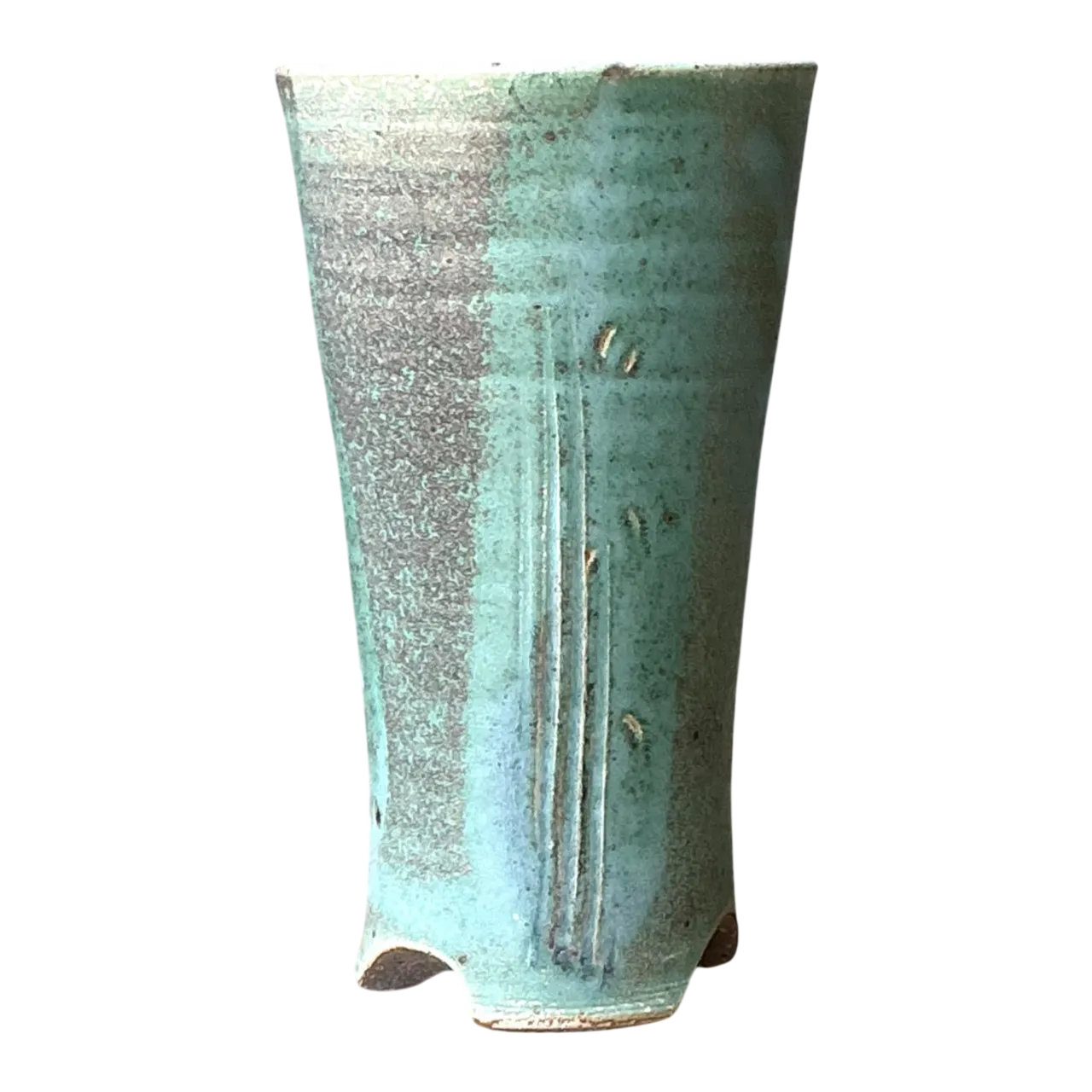 Vintage Studio Pottery Green Vase
