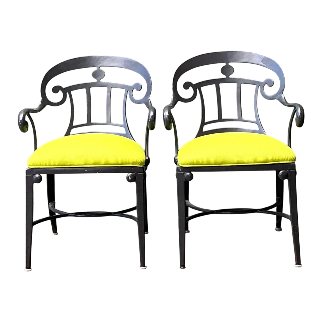 After Veneman Aluminum Armchairs In Ralph Lauren “Salt Marsh” - Pair