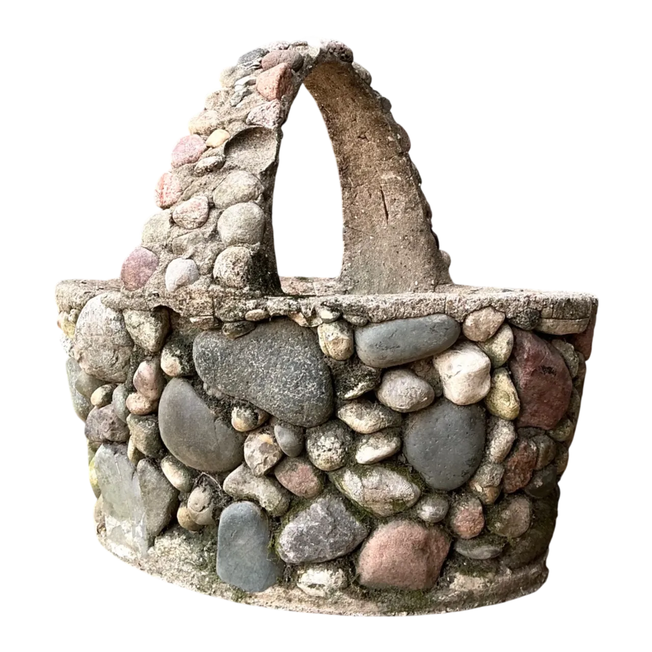 Vintage Rock Garden Basket Planter
