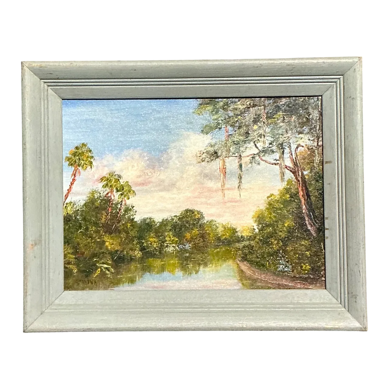 Vintage Landscape Oil Painting on Board