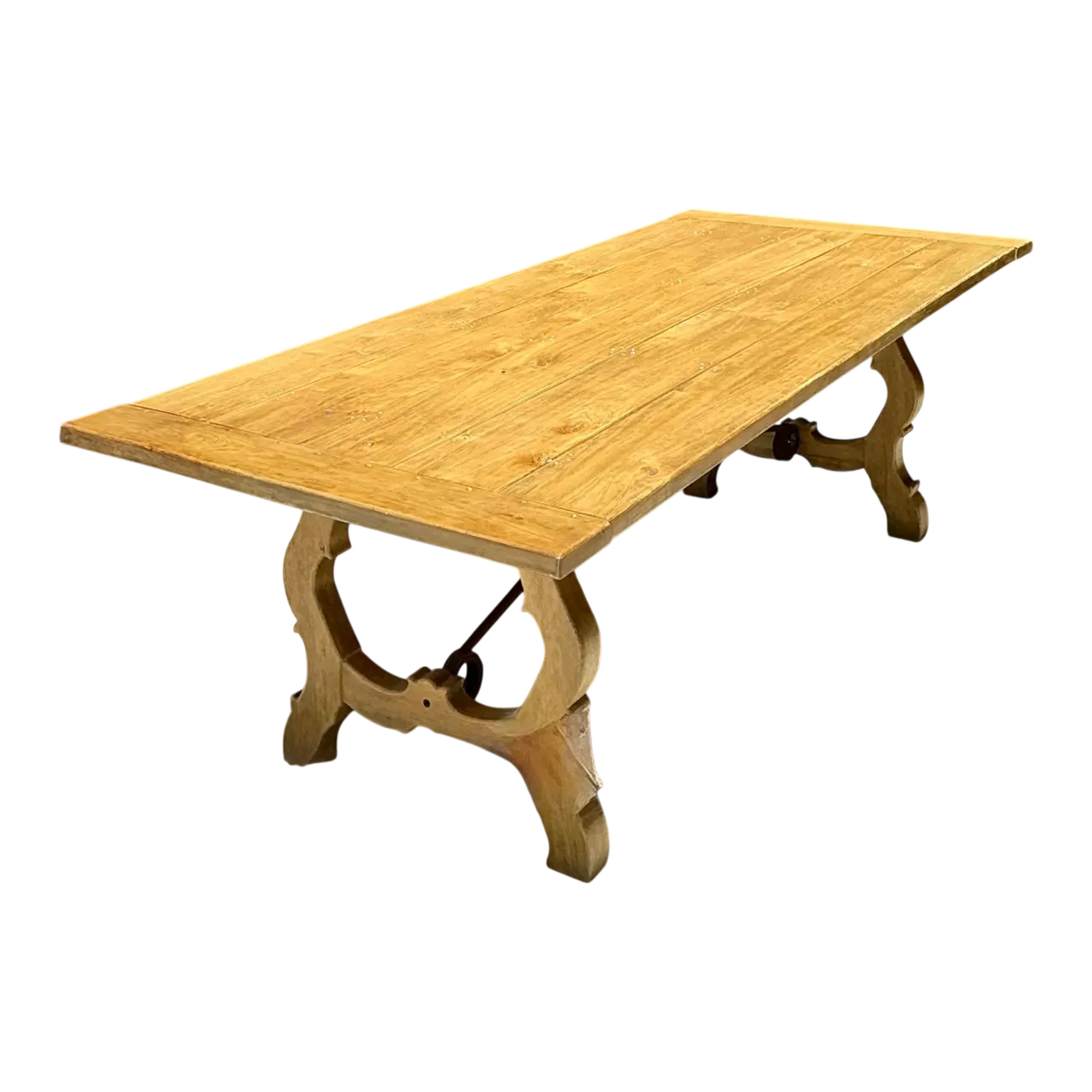Vintage Wood Lyre Farmhouse Style Table
