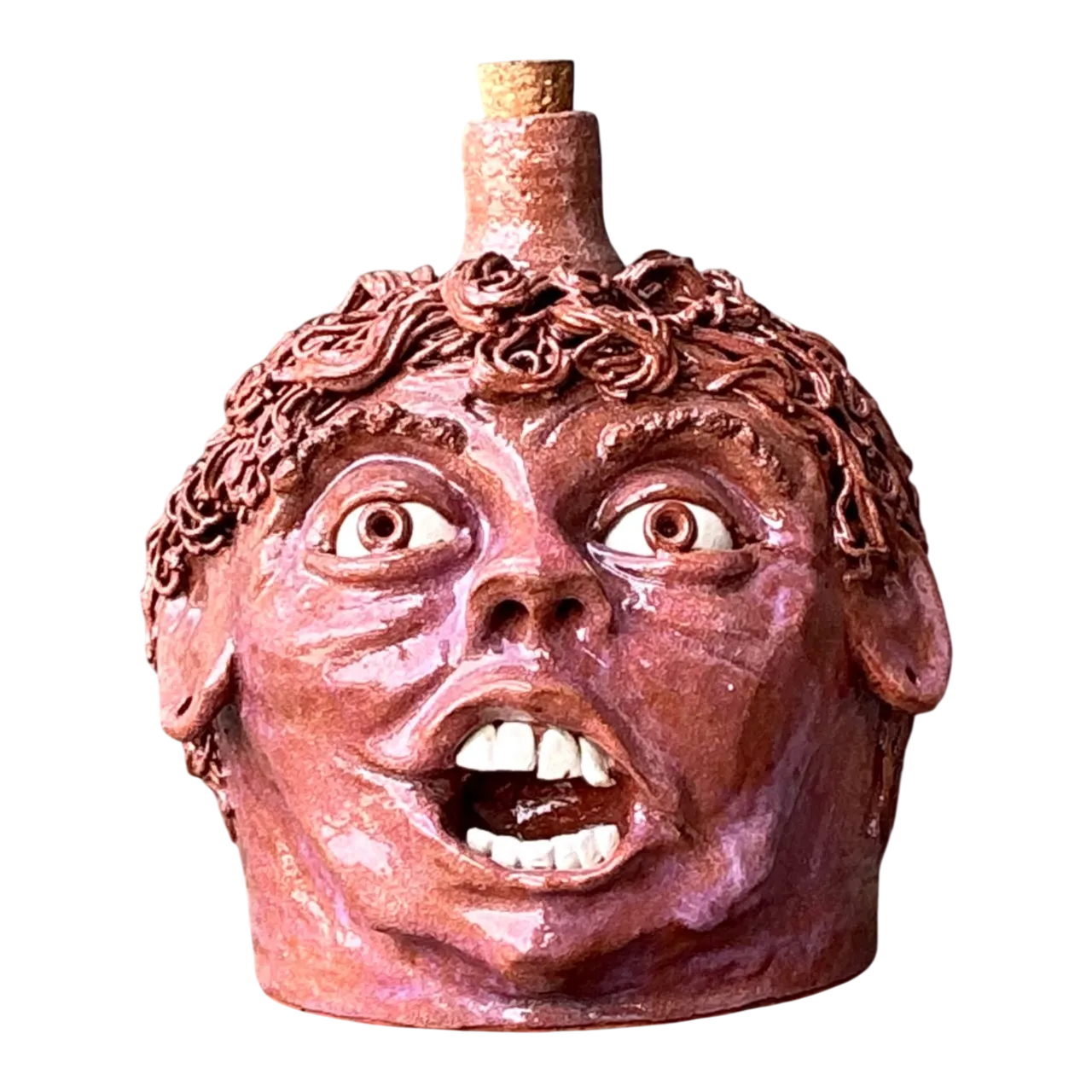 Vintage Handcrafted Ceramic Face Jug