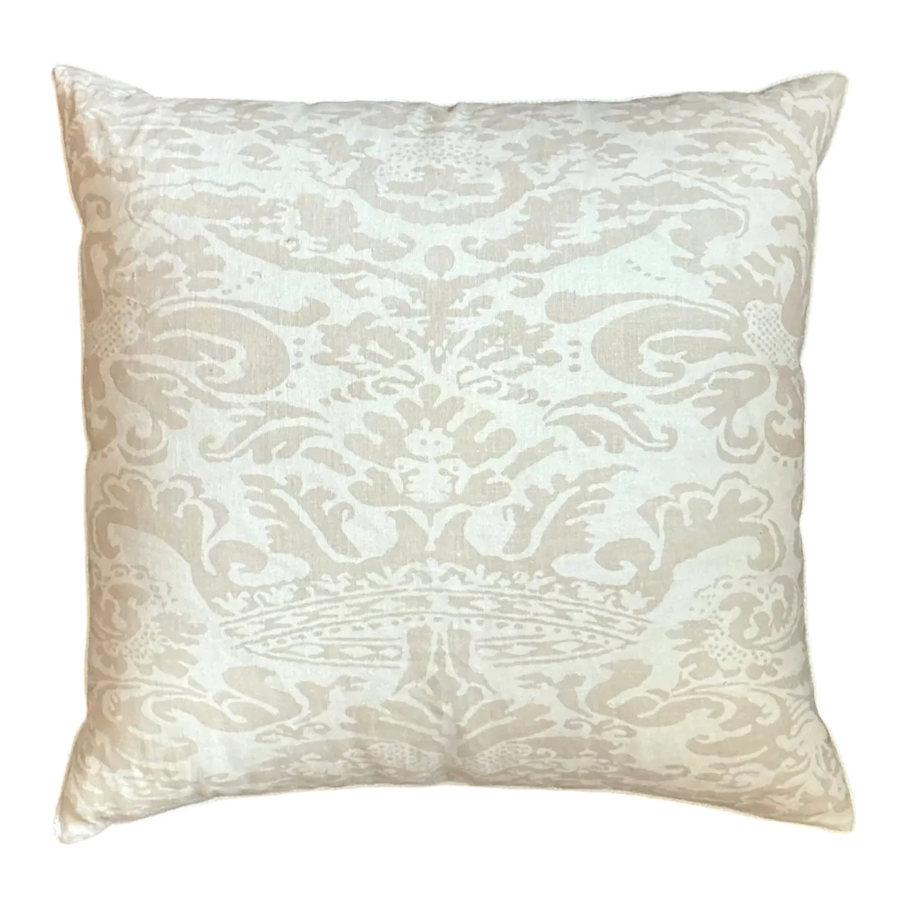 Vintage Quadrille “Bromante” Tinted Linen Throw Pillow