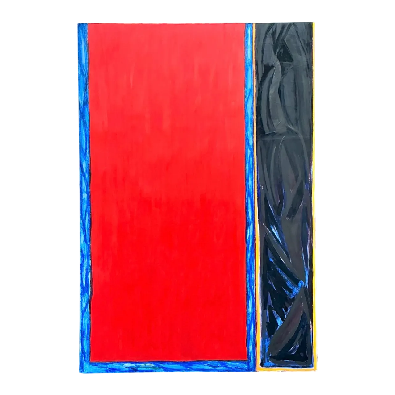 Monumental Sharon Gold Color Block Abstract Painting