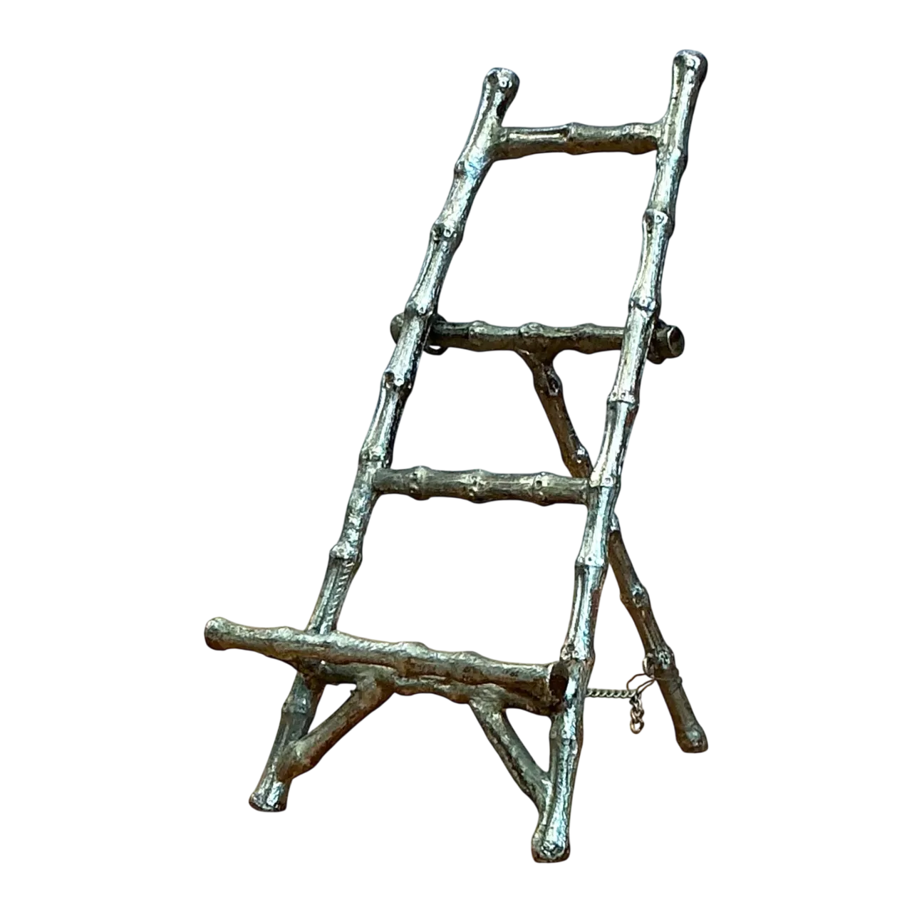 Vintage Small Metal Bamboo Style Display Stand