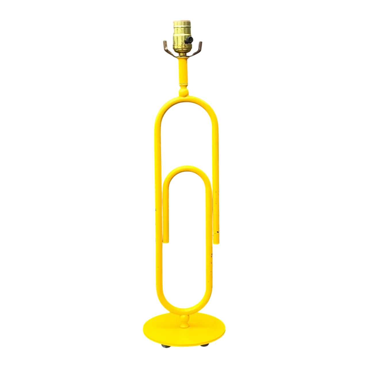 Vintage Yellow Metal Paperclip Table Lamp
