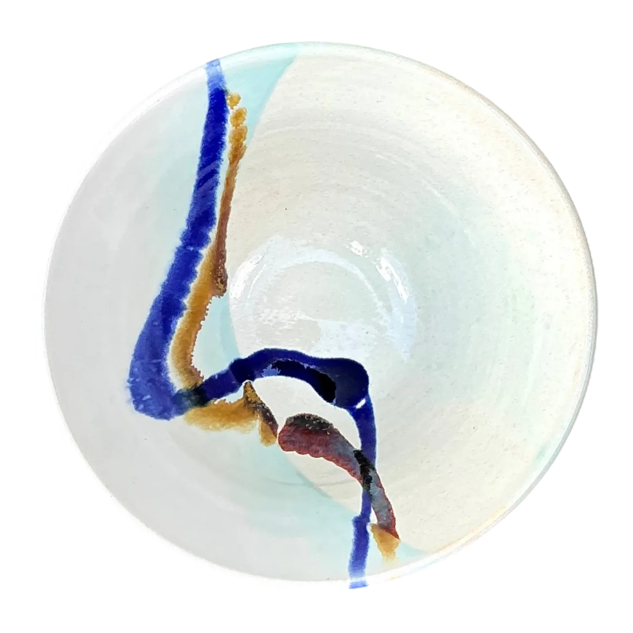 Handcrafted Abstract Glazed Ceramic Bowl