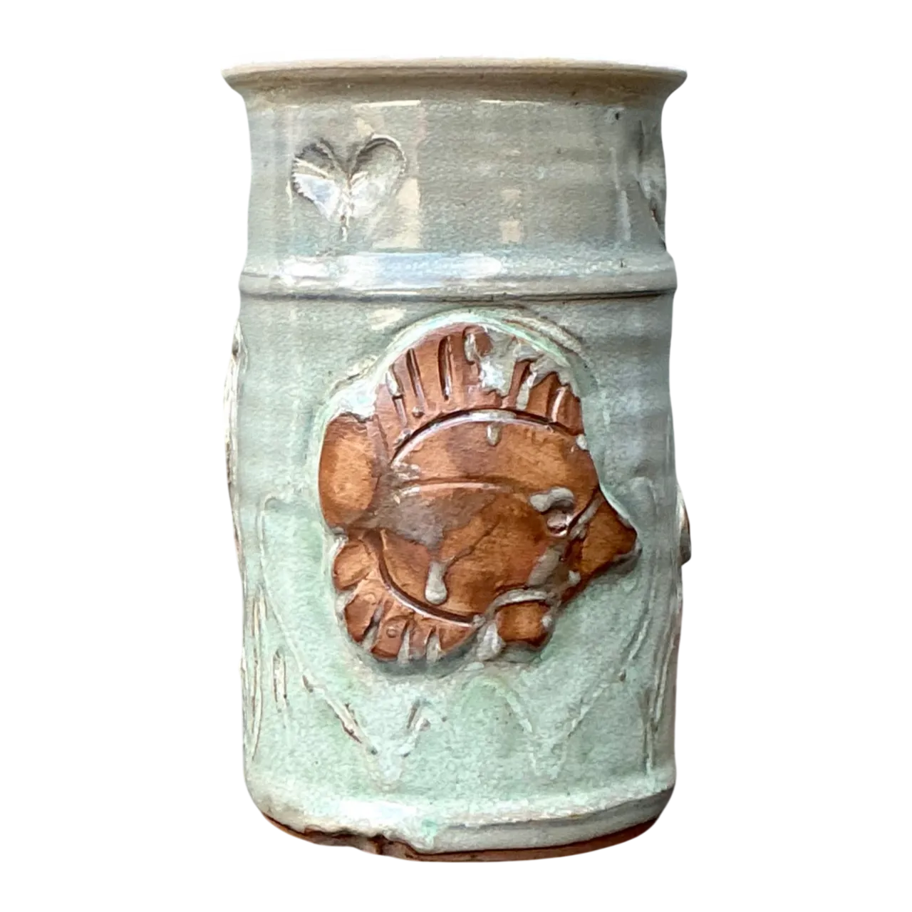 Handcrafted Sea Life Motif Ceramic Vase