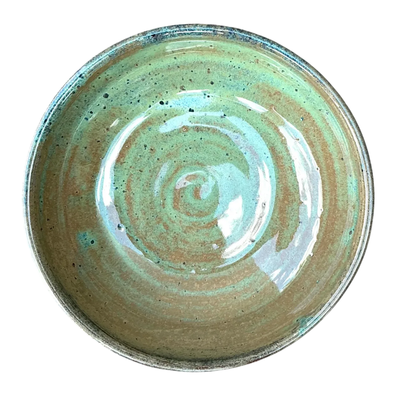 Handcrafted Speckled Green Ceramic Bowl