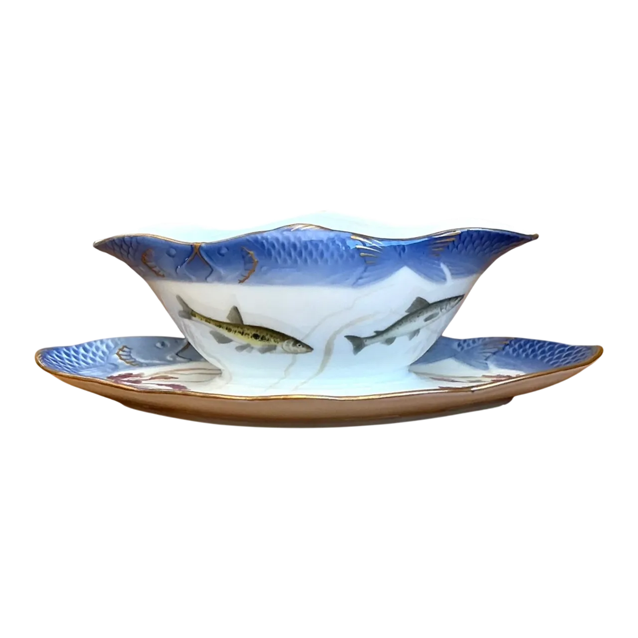 Vintage Royal Copenhagen Ichthyological Porcelain Gravy Bowl