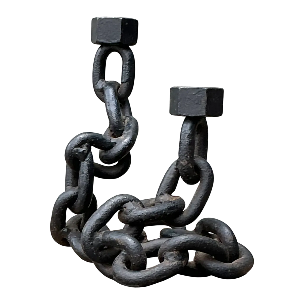 Vintage Iron Chain Link Candle Holder
