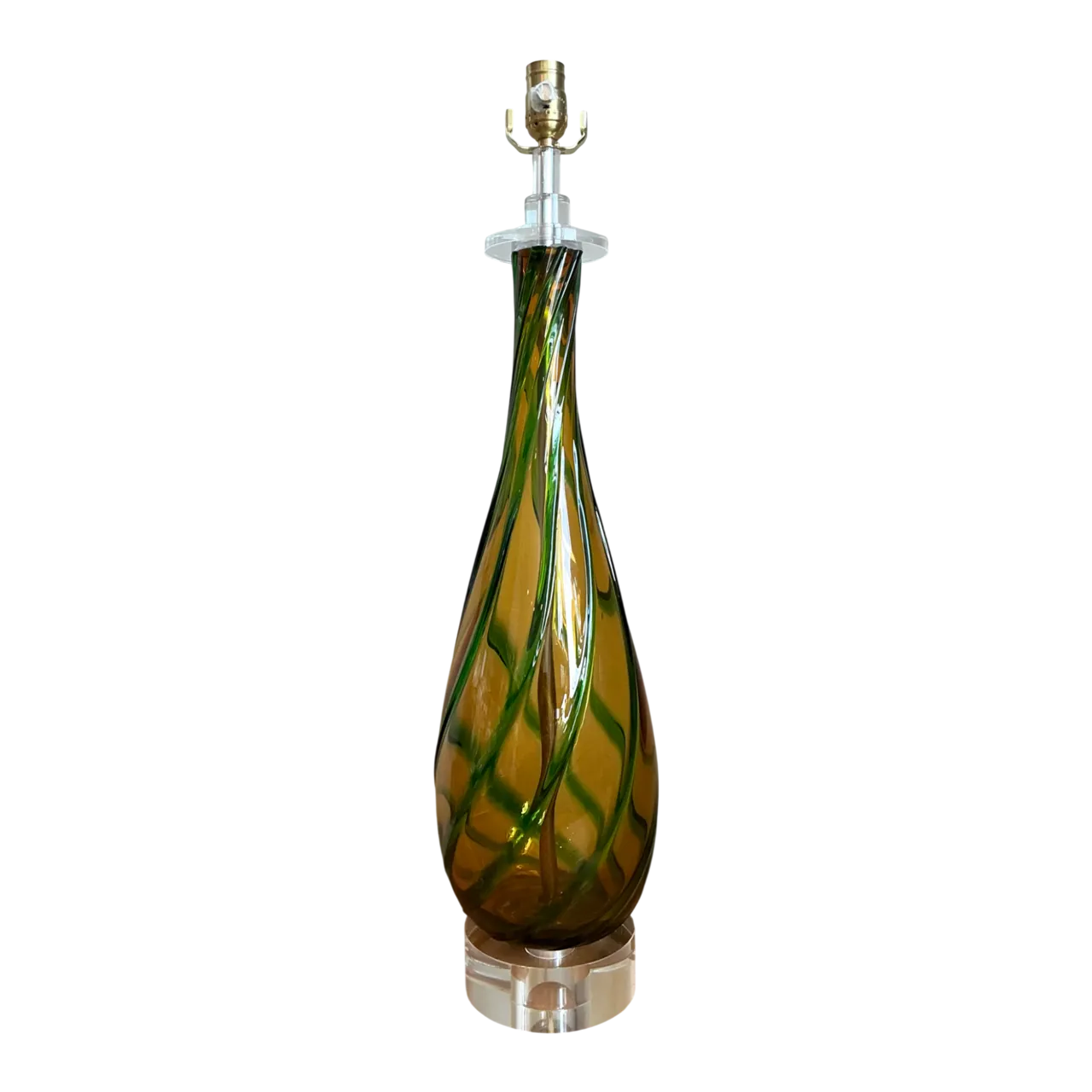 Vintage Murano Swirled Glass Table Lamp