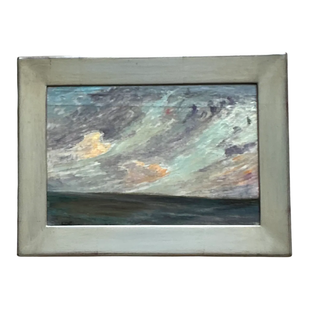 Vintage Framed Seascape Oil Painting