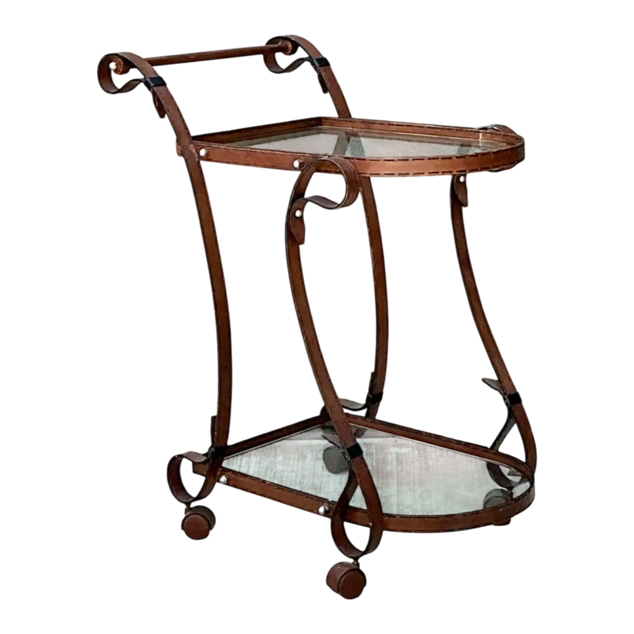 Vintage Glass and Metal Bar Cart