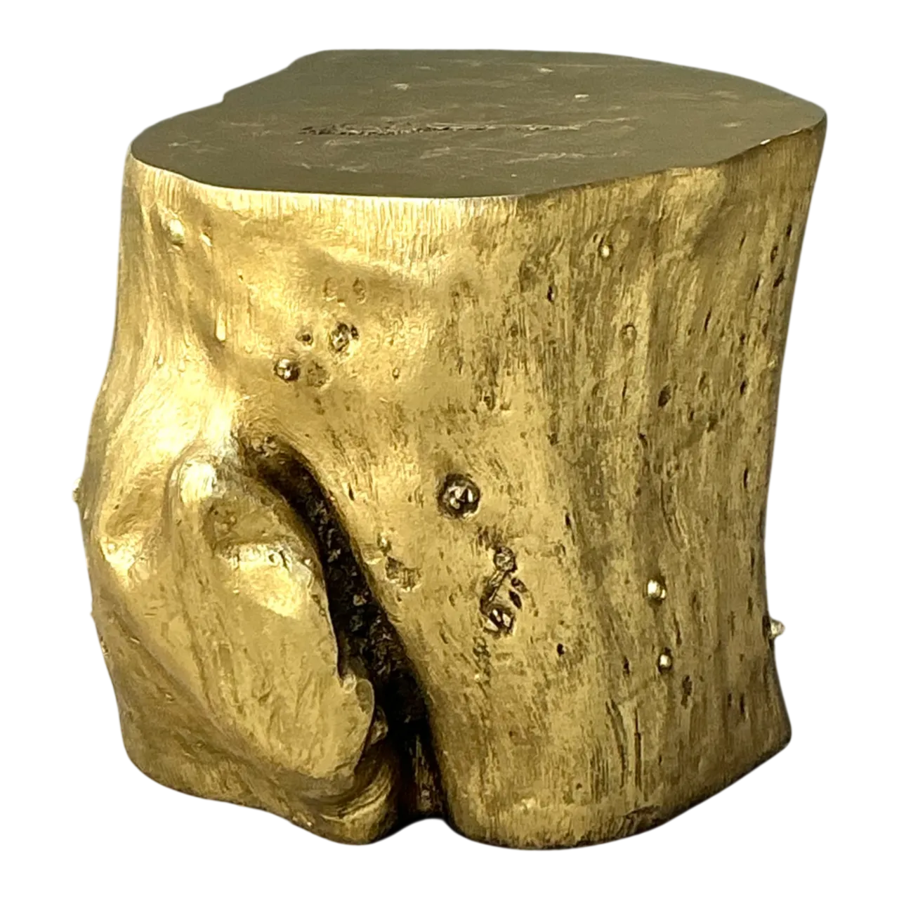 Vintage Gold Tree Trunk Side Table