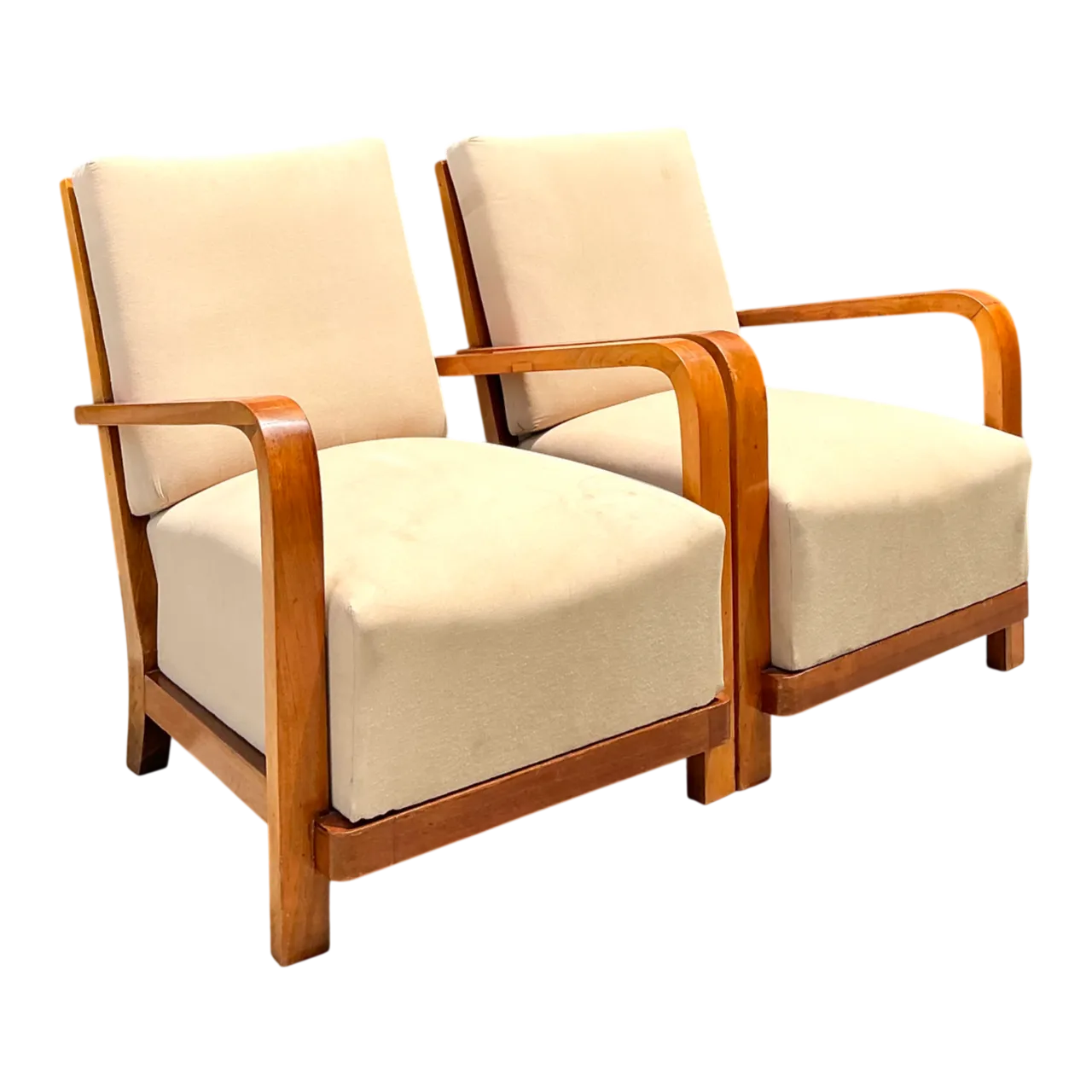 Vintage Art Deco Lounge Chairs - Pair