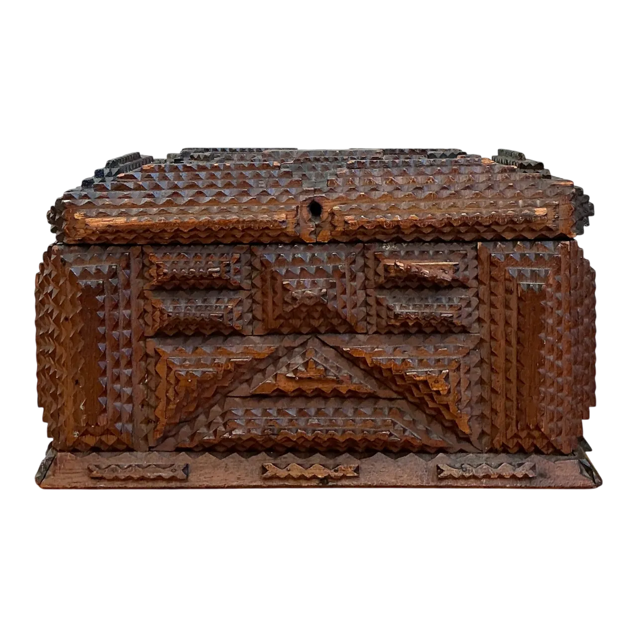 Vintage Tramp Art Wood Box