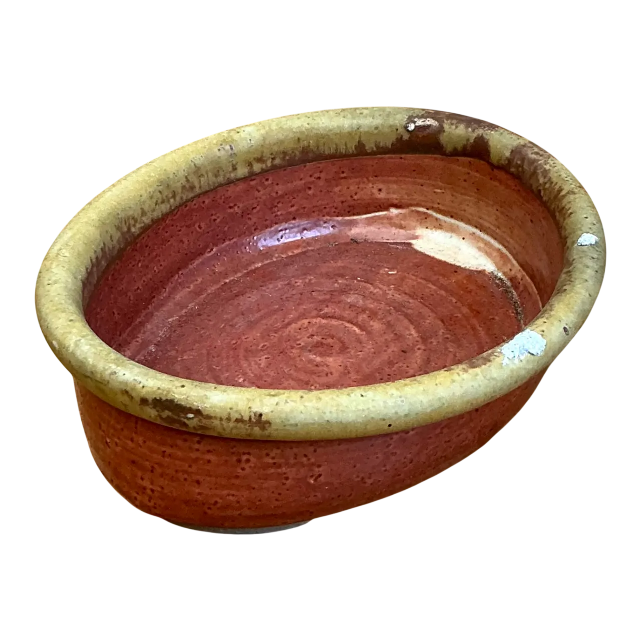Vintage Oval Ceramic Pottery Bowl