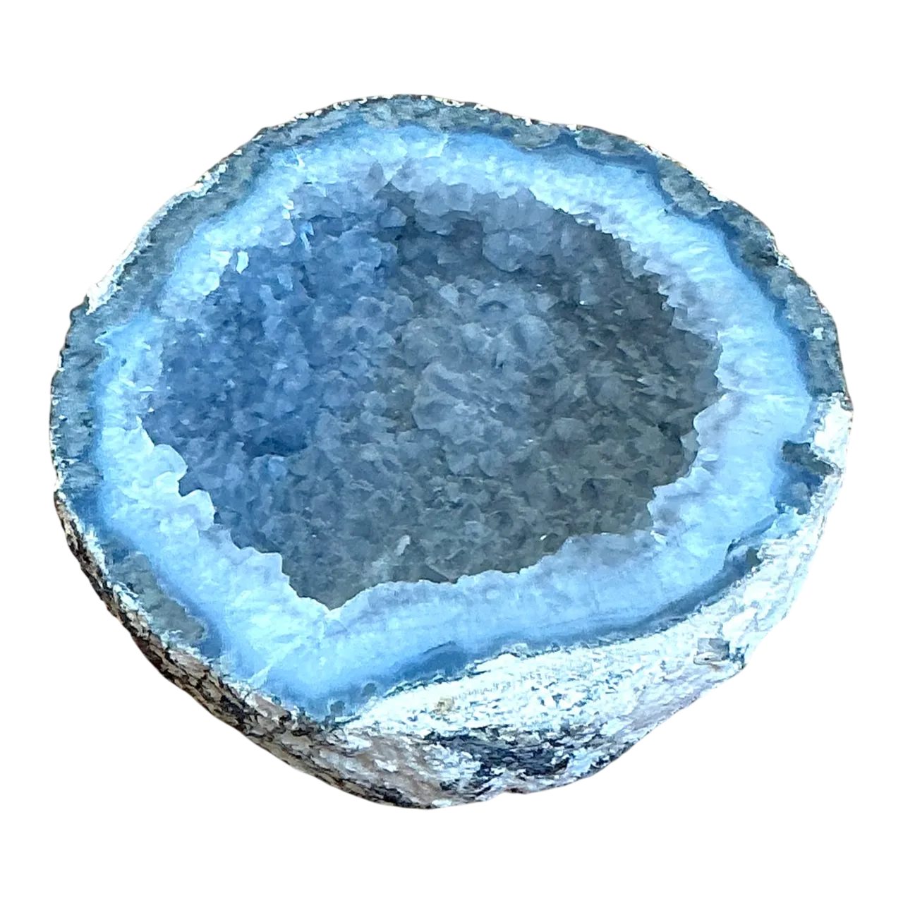 Vintage Natural Blue Quartz Geode