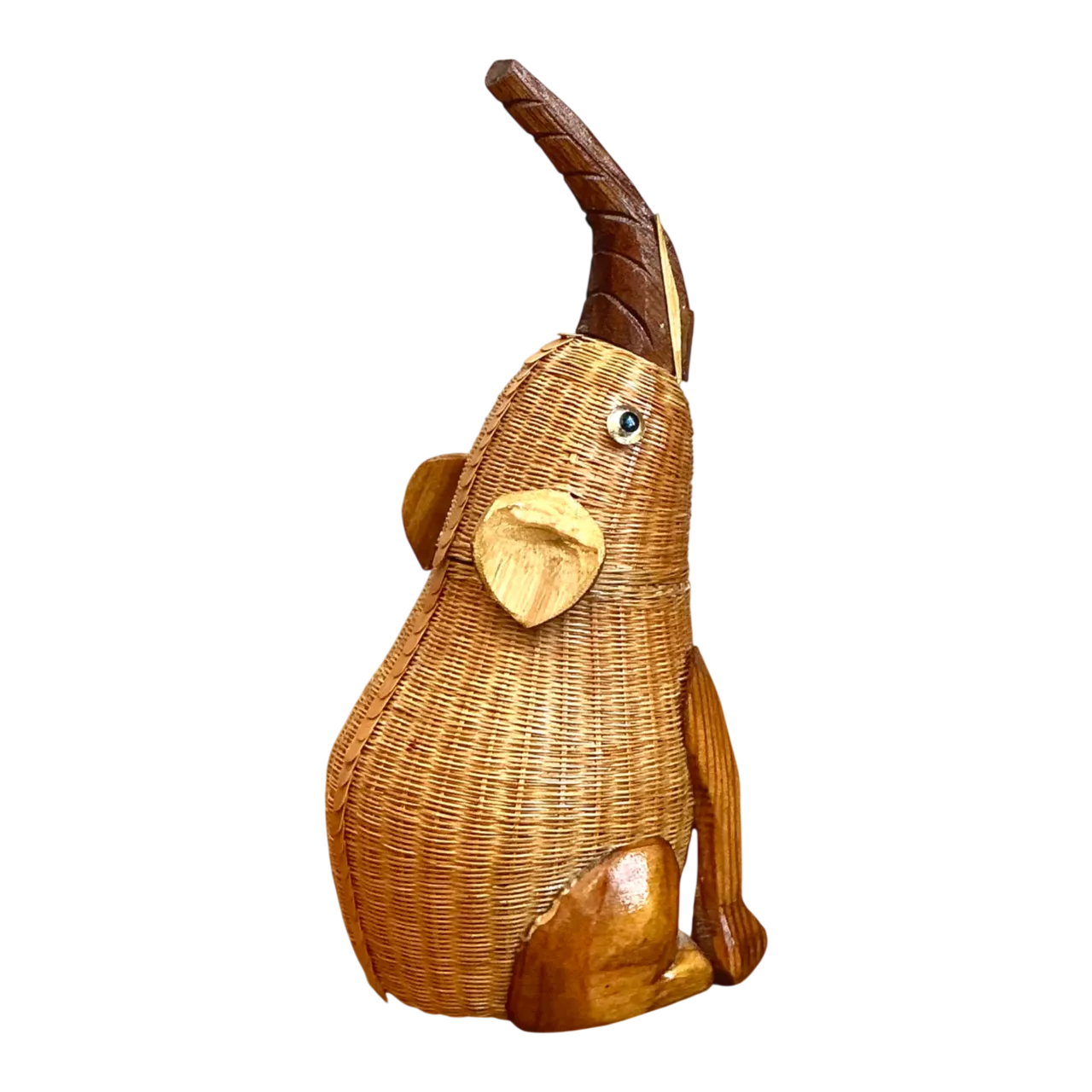 Vintage Shanghai Weave Rattan Elephant