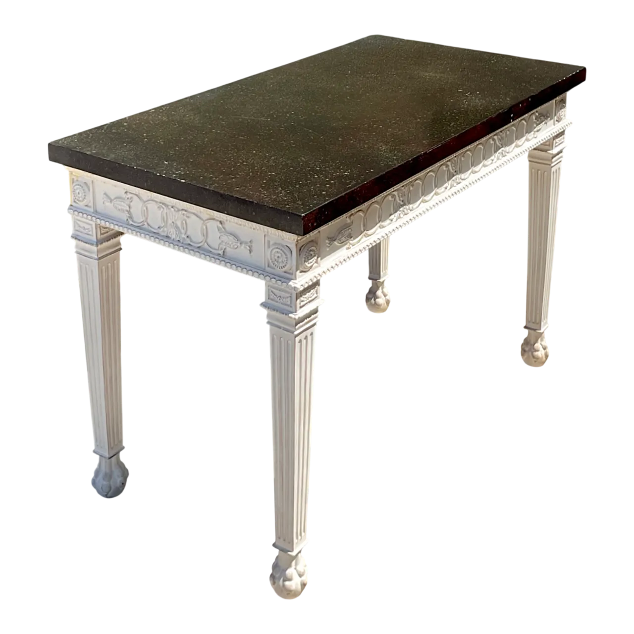 Vintage Stone and Wood Console Table