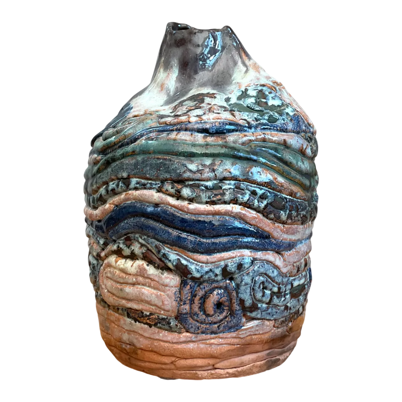 Vintage Abstract Ceramic Coil Vase