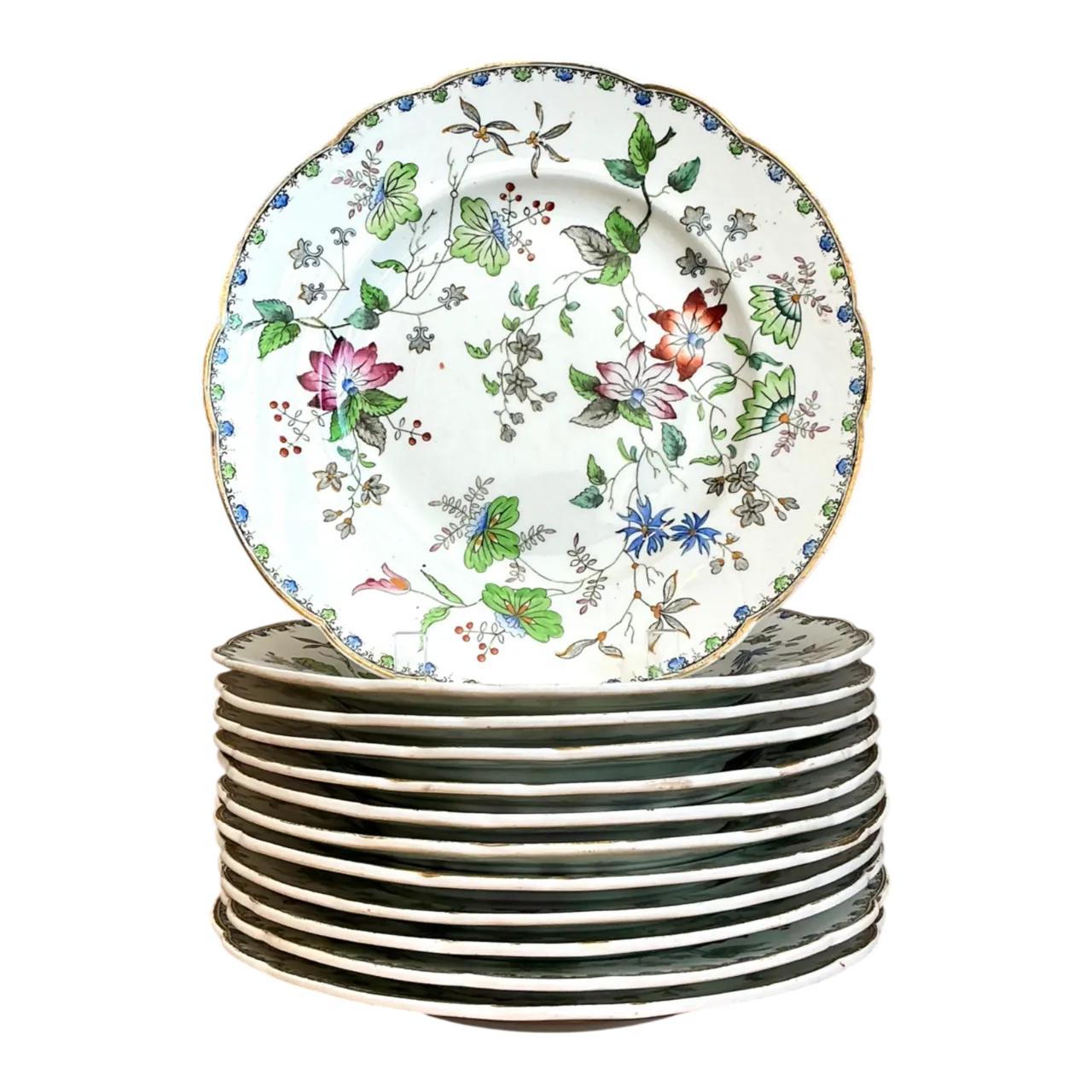 George G Vintage “Challie” Floral Patterned Porcelain Plates - Set of 12