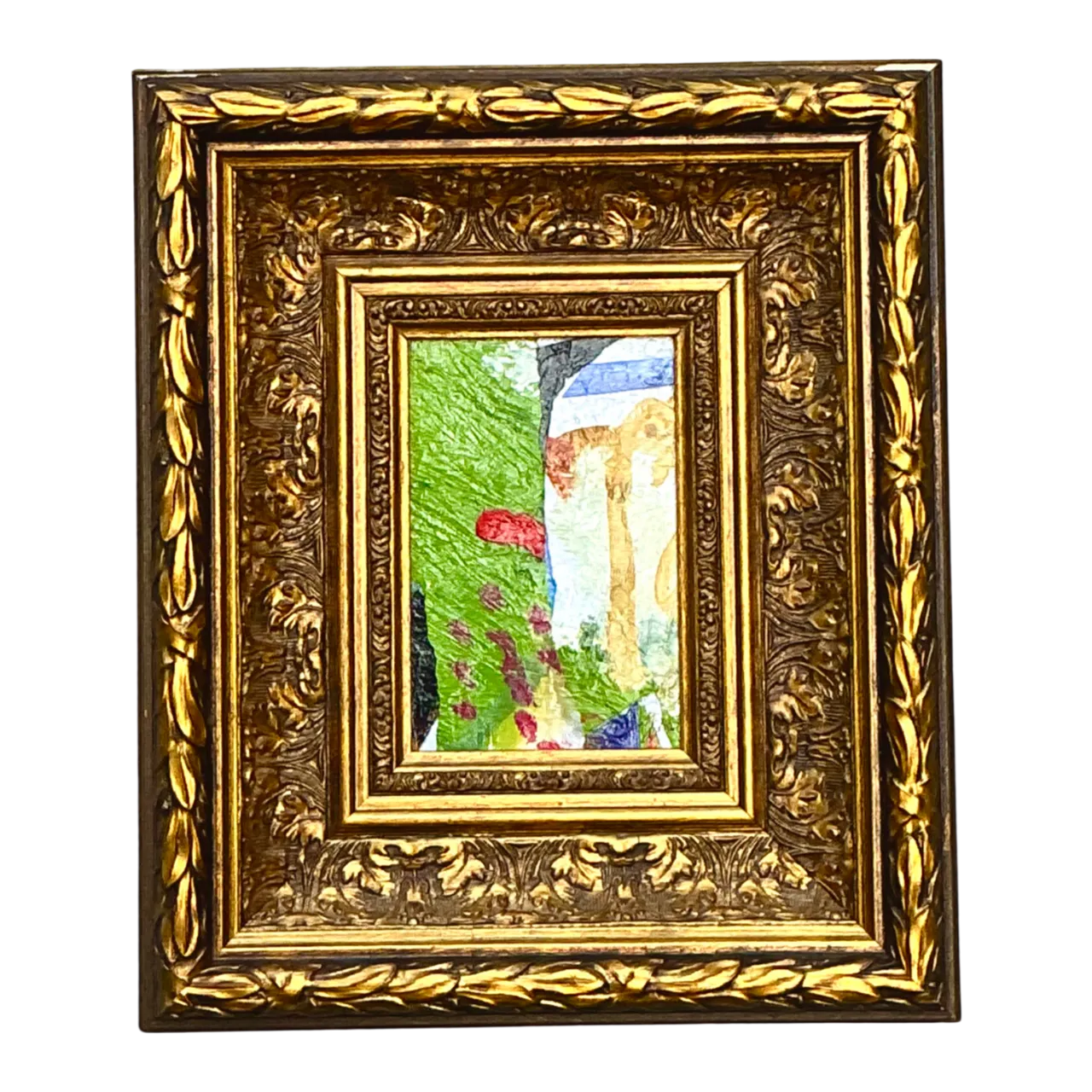 Vintage Framed Abstract Oil Painting