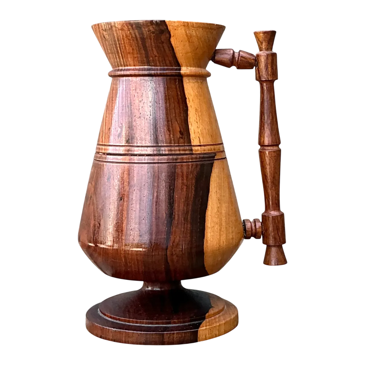 Vintage Turned Wood Pitcher