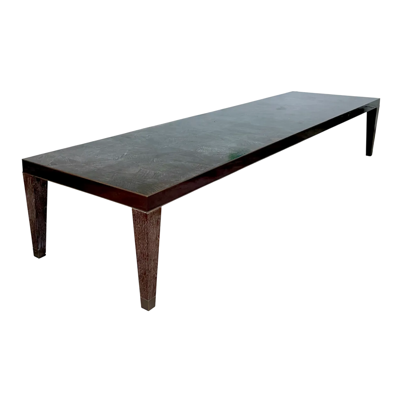 Vintage Monumental 15 Ft Cerused Wood Dining Table