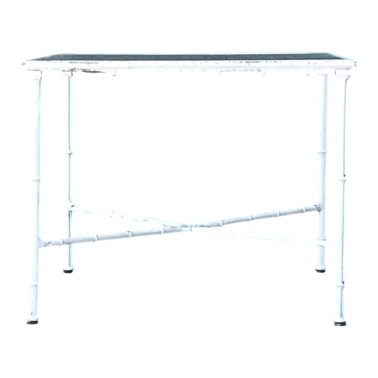 Vintage Brown Jordan “Calcutta” Metal and Glass Patio Side Table