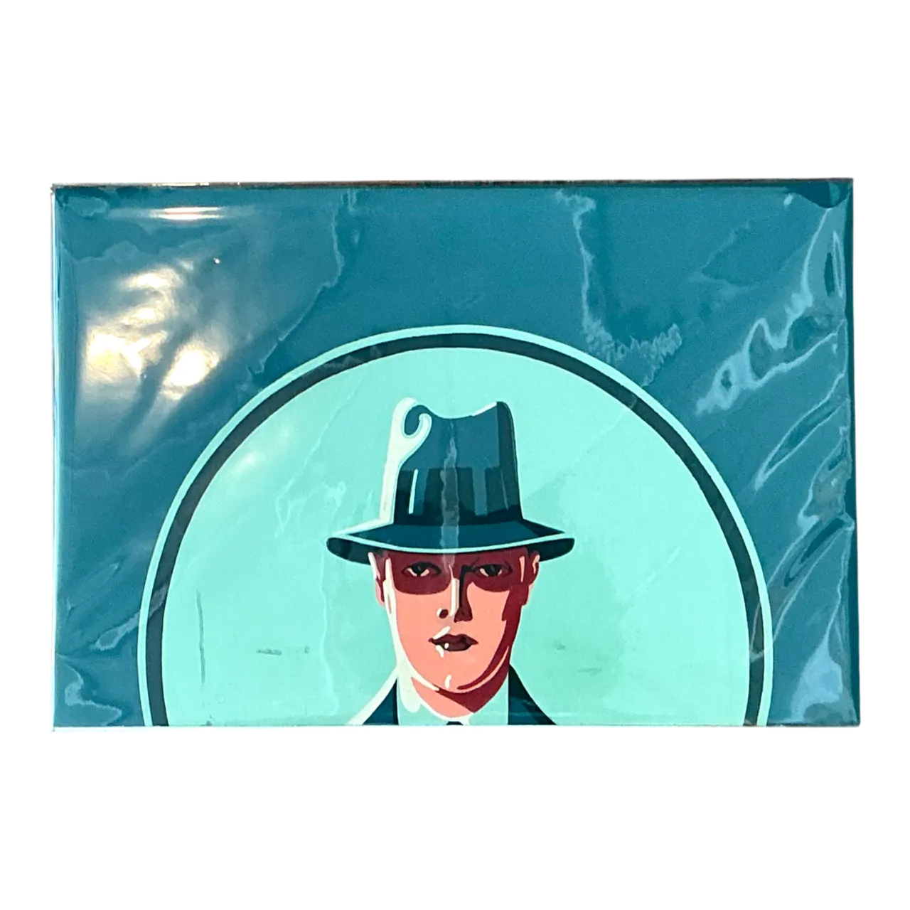 Vintage Figurative Painting of Man in Hat On Paper